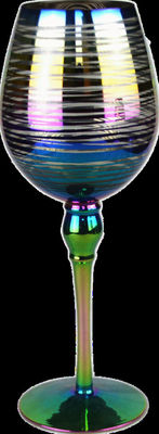 qualidade Os círculos do laser modelam a haste iridescente de Crystal Wine Glass With Pearl fábrica