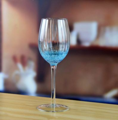 qualidade Copo de vinho azul feito à mão com bolhas cintilantes fábrica