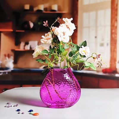 qualidade Decoração do lar Vaso de vidro rosa vintage de 8 polegadas fábrica