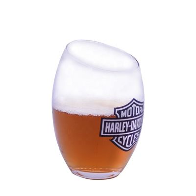 qualidade 10oz de vidro de uísque feito à mão com logotipo colorido fábrica