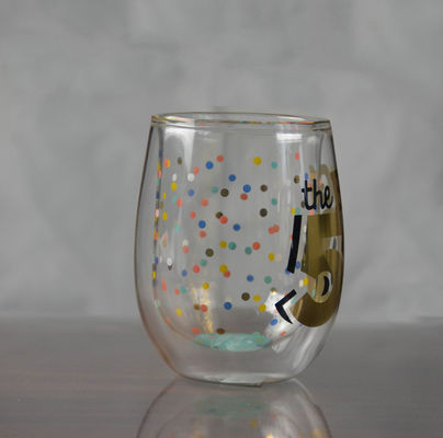 qualidade Vidro de uísque feito à mão com parede dupla de alto borosilicato fábrica