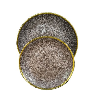 qualidade Placas de carregamento de vidro de sobremesa de cor dourada, placas de carregamento decorativas para casamento fábrica