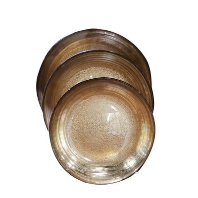 qualidade Placas de carregamento de vidro de sobremesa de cor dourada, placas de carregamento decorativas para casamento fábrica