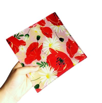 qualidade Vidro Temperado Cor Impresso Quadrado Vidro Prato para casa fábrica