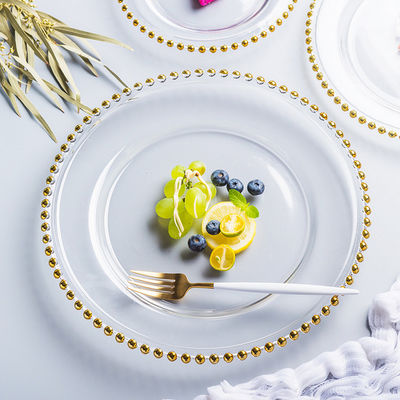 qualidade Placas de carregador de vidro decoradas com ouro fábrica