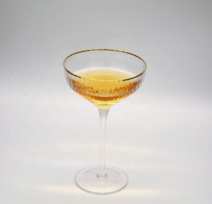 qualidade Customize borda de ouro listas ópticas copos de coquetel de cristal fábrica