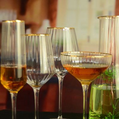 qualidade Customize borda de ouro listas ópticas copos de coquetel de cristal fábrica