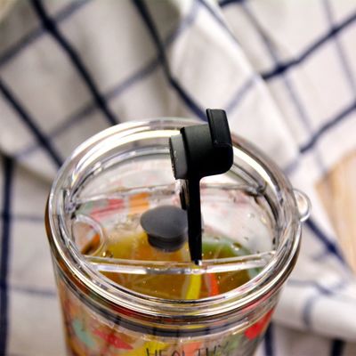 qualidade Copo de chá gelado decorado com tampa e palha de silicato Cocktail Tumbler copos de bebida fábrica