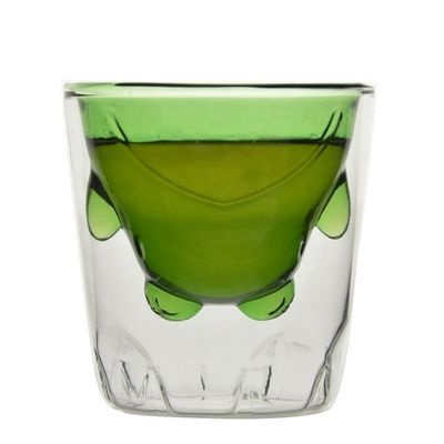 qualidade Garrafas de bebida coloridas de borosilicato verde de dupla camada fábrica