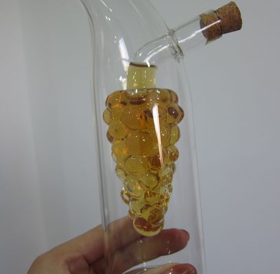 qualidade Cartucho de vidro da forma da uva da dupla camada com a tampa para o óleo fábrica