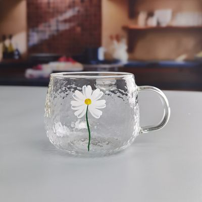 qualidade Borosilicato textura martelada tumbler copos de beber com borda de ouro fábrica