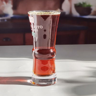 qualidade Highball Drinking Cocktail Copo de Cristal Soprado à Mão Com Logotipo Colorido fábrica